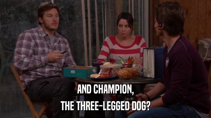 AND CHAMPION, THE THREE-LEGGED DOG? 