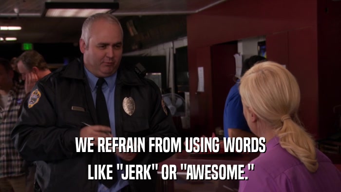 WE REFRAIN FROM USING WORDS LIKE 