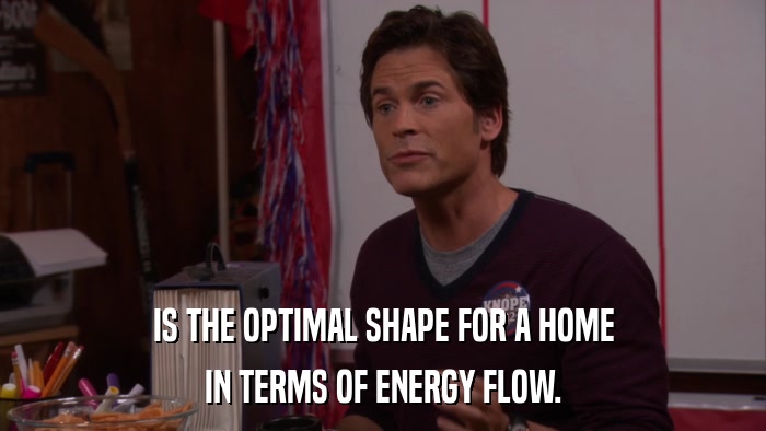 IS THE OPTIMAL SHAPE FOR A HOME IN TERMS OF ENERGY FLOW. 