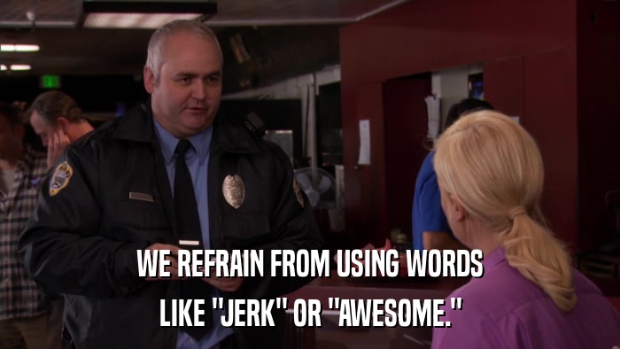 WE REFRAIN FROM USING WORDS LIKE 