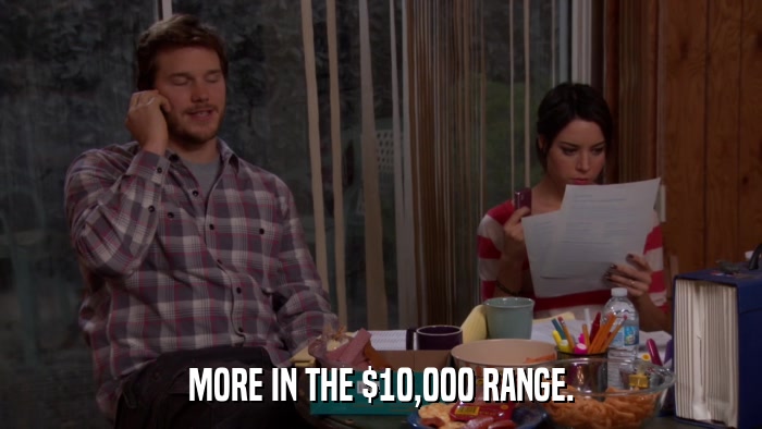 MORE IN THE $10,000 RANGE.  