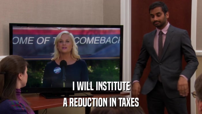 I WILL INSTITUTE A REDUCTION IN TAXES 