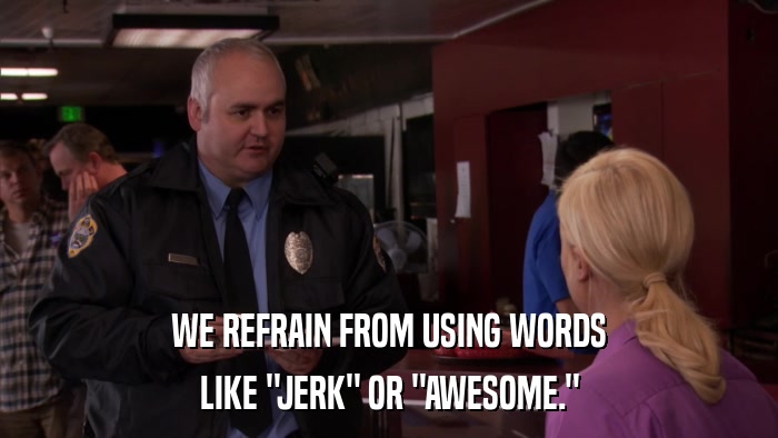 WE REFRAIN FROM USING WORDS LIKE 
