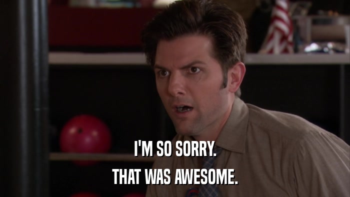 I'M SO SORRY. THAT WAS AWESOME. 