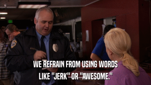 WE REFRAIN FROM USING WORDS LIKE 