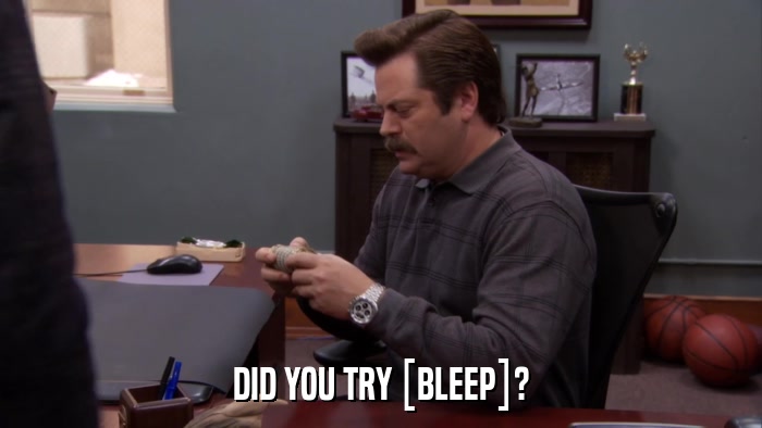 DID YOU TRY [BLEEP]?  