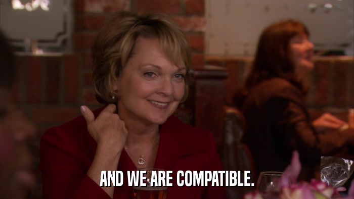 AND WE ARE COMPATIBLE.  
