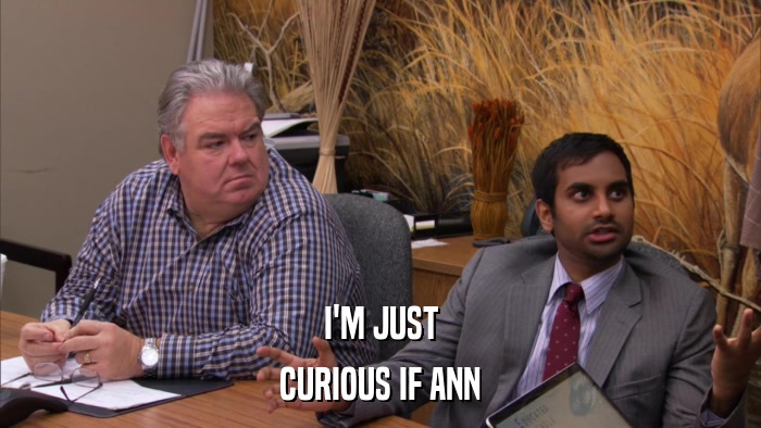 I'M JUST CURIOUS IF ANN 