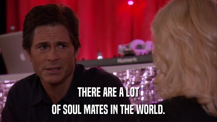 THERE ARE A LOT OF SOUL MATES IN THE WORLD. 