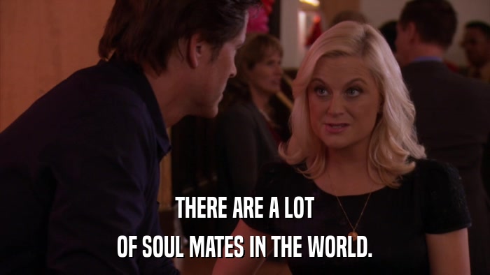 THERE ARE A LOT OF SOUL MATES IN THE WORLD. 