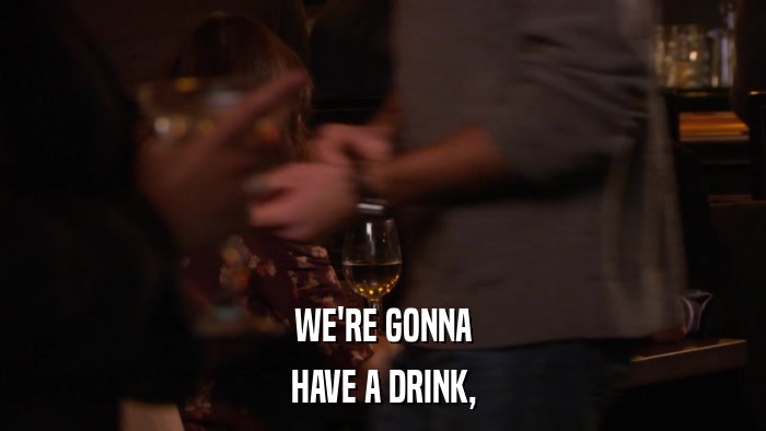 WE'RE GONNA HAVE A DRINK, 