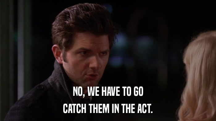 NO, WE HAVE TO GO CATCH THEM IN THE ACT. 