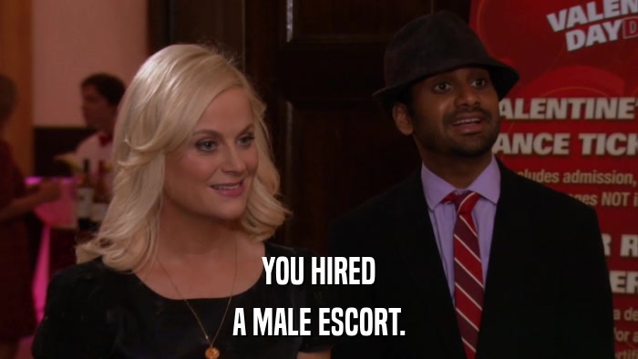 YOU HIRED A MALE ESCORT. 