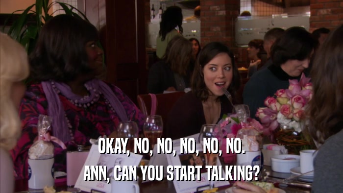 OKAY, NO, NO, NO, NO, NO. ANN, CAN YOU START TALKING? 