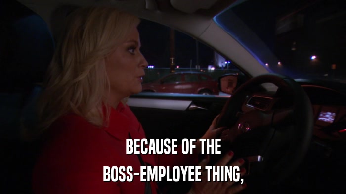 BECAUSE OF THE BOSS-EMPLOYEE THING, 