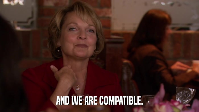 AND WE ARE COMPATIBLE.  