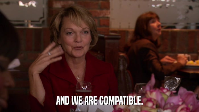 AND WE ARE COMPATIBLE.  