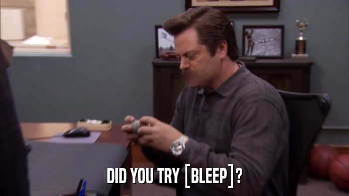 DID YOU TRY [BLEEP]?  