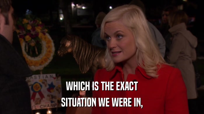 WHICH IS THE EXACT SITUATION WE WERE IN, 