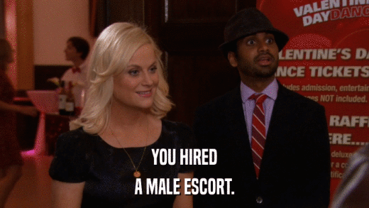 YOU HIRED A MALE ESCORT. 