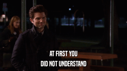 AT FIRST YOU DID NOT UNDERSTAND 