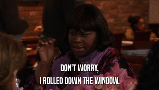 DON'T WORRY, I ROLLED DOWN THE WINDOW. 