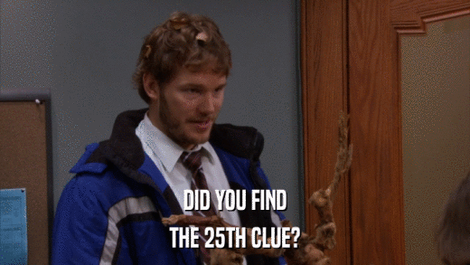 DID YOU FIND THE 25TH CLUE? 