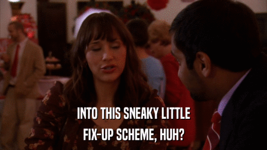 INTO THIS SNEAKY LITTLE FIX-UP SCHEME, HUH? 