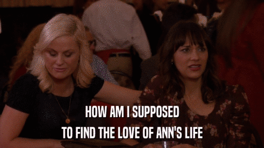 HOW AM I SUPPOSED TO FIND THE LOVE OF ANN'S LIFE 