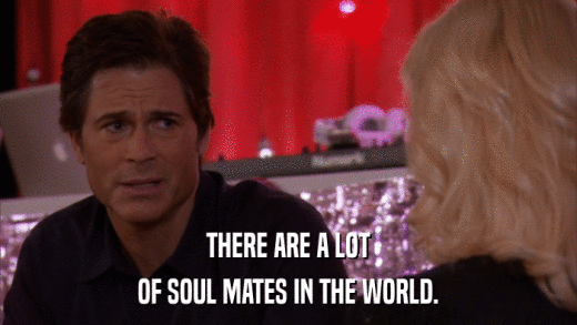 THERE ARE A LOT OF SOUL MATES IN THE WORLD. 