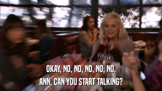 OKAY, NO, NO, NO, NO, NO. ANN, CAN YOU START TALKING? 