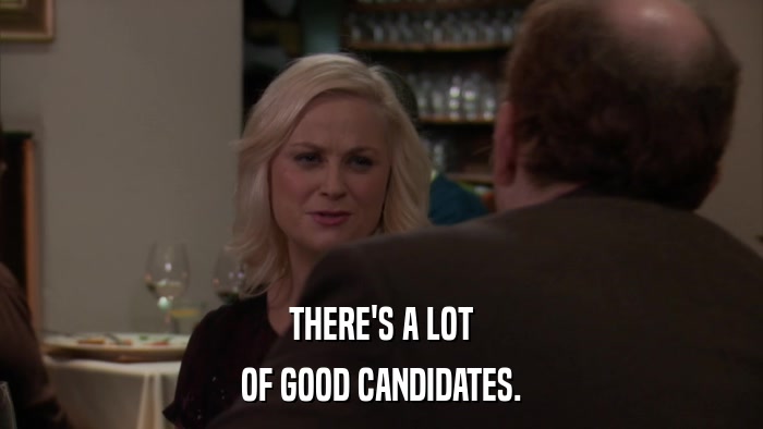 THERE'S A LOT OF GOOD CANDIDATES. 