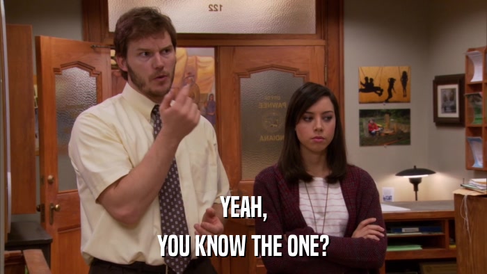 YEAH, YOU KNOW THE ONE? 