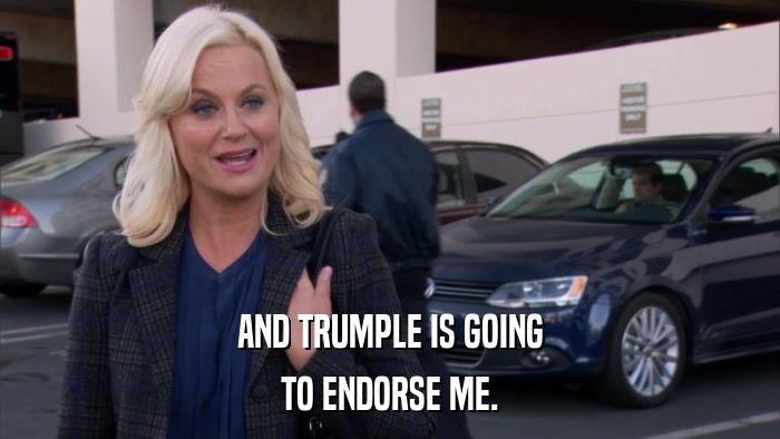 AND TRUMPLE IS GOING TO ENDORSE ME. 
