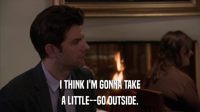 I THINK I'M GONNA TAKE A LITTLE--GO OUTSIDE. 