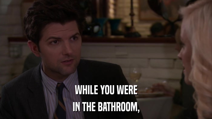 WHILE YOU WERE IN THE BATHROOM, 