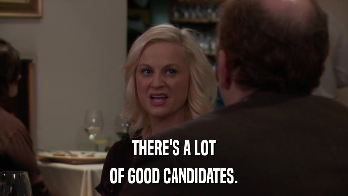 THERE'S A LOT OF GOOD CANDIDATES. 