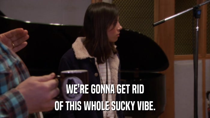 WE'RE GONNA GET RID OF THIS WHOLE SUCKY VIBE. 