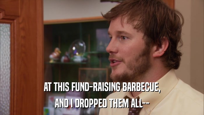 AT THIS FUND-RAISING BARBECUE, AND I DROPPED THEM ALL-- 