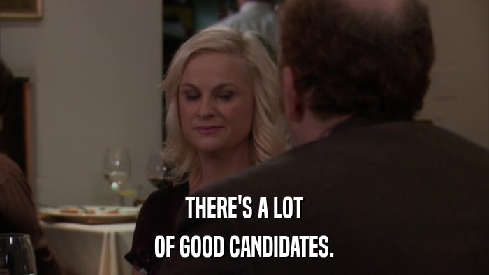 THERE'S A LOT OF GOOD CANDIDATES. 