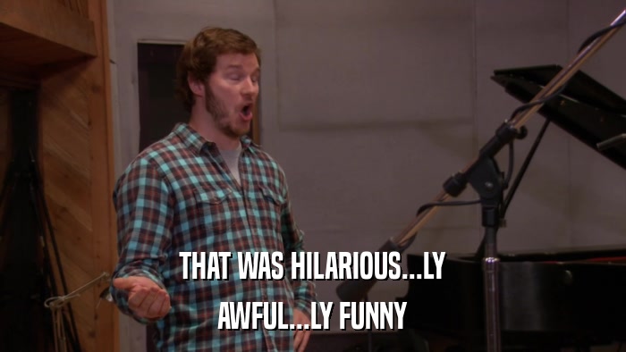THAT WAS HILARIOUS...LY AWFUL...LY FUNNY 