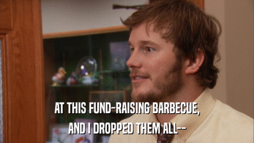 AT THIS FUND-RAISING BARBECUE, AND I DROPPED THEM ALL-- 