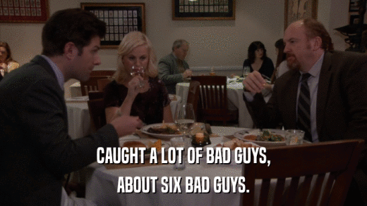 CAUGHT A LOT OF BAD GUYS, ABOUT SIX BAD GUYS. 