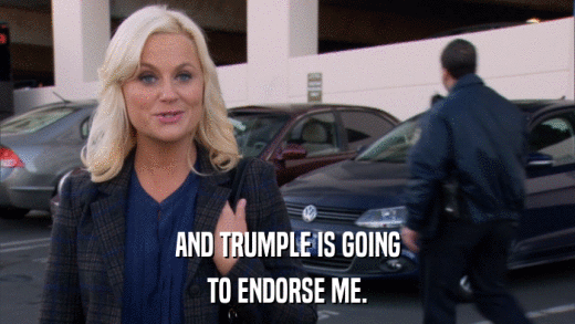 AND TRUMPLE IS GOING TO ENDORSE ME. 
