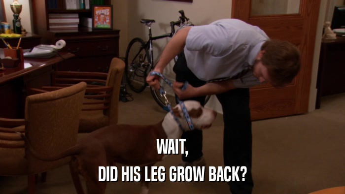 WAIT, DID HIS LEG GROW BACK? 