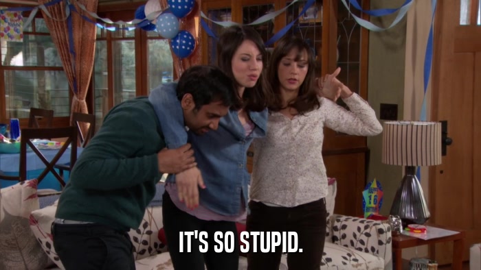 IT'S SO STUPID.  