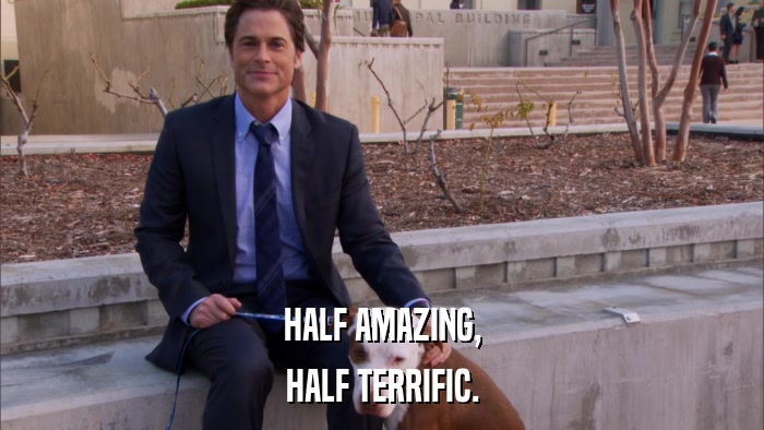 HALF AMAZING, HALF TERRIFIC. 