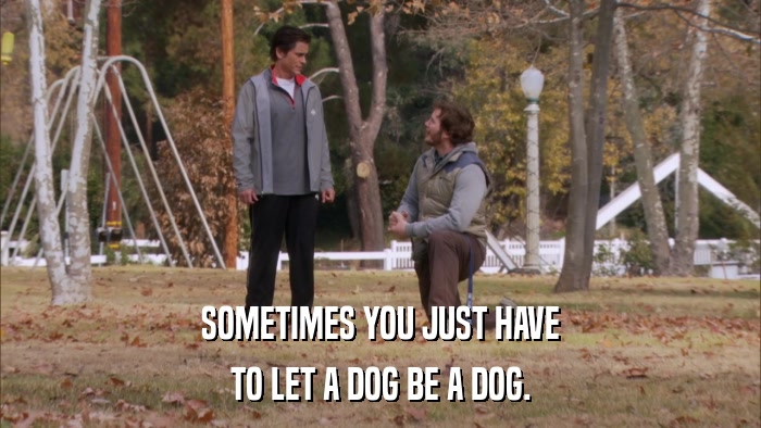 SOMETIMES YOU JUST HAVE TO LET A DOG BE A DOG. 