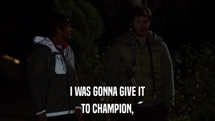 I WAS GONNA GIVE IT TO CHAMPION, 