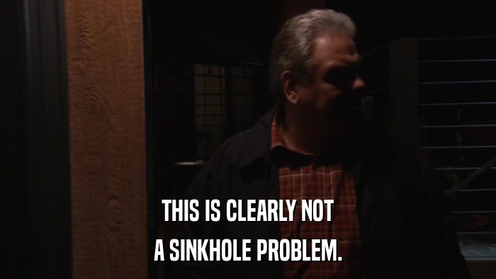 THIS IS CLEARLY NOT A SINKHOLE PROBLEM. 